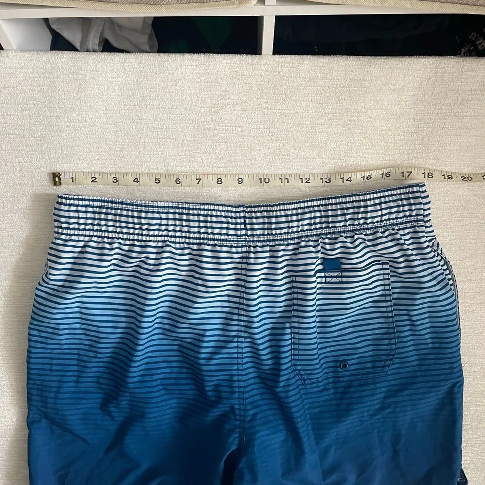George Blue Ombre Stripe Swim Trunks